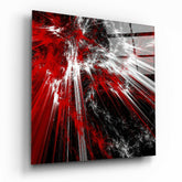 Red Explosion Glass Wall Art.